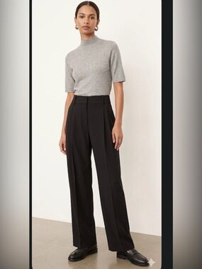 Vince
pleated wide-leg trousers, Black Size 4, business casual, night out